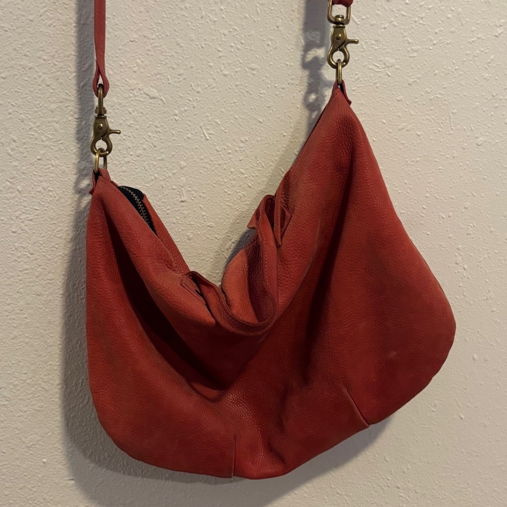 Clare V Red Nubuck Leather Messenger Bag Vintage Clare Vivier - Picture 4 of 8